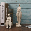 1pc, Sandstone Resin  Chubby Woman Statue  Handmade Sandstone Abstract Art Home Living Room Office Cabinet Tabletop Entryway Dec