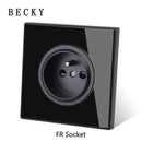 Glass Panel Wall Switch LED European 16a Socket Retro Toggle Light Switch EU UK Standard 2way Socket 1-4gang USB Home Decoration