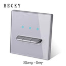 Glass Panel Wall Switch LED European 16a Socket Retro Toggle Light Switch EU UK Standard 2way Socket 1-4gang USB Home Decoration