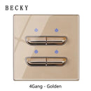 Glass Panel Wall Switch LED European 16a Socket Retro Toggle Light Switch EU UK Standard 2way Socket 1-4gang USB Home Decoration