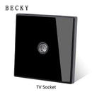 Glass Panel Wall Switch LED European 16a Socket Retro Toggle Light Switch EU UK Standard 2way Socket 1-4gang USB Home Decoration