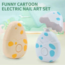 3-head Q-cute Dinosaur Egg Electric Nail Sharpener Compact Shape Bass Noise Reduction Hands Free Baby Portable Nail Polish