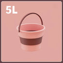 5/10L Folding Portable Bucket with Cover Car Wash Fishing Bathroom Tool Silicone Bucket Outdoor Camping Household Supplies