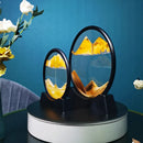 12 Inch 3D Moving Sand Art Picture Round Glass Ocean Sandscape Hourglass Quicksand Craft Flowing Sand Painting Home Decor