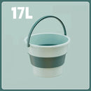 5/10L Folding Portable Bucket with Cover Car Wash Fishing Bathroom Tool Silicone Bucket Outdoor Camping Household Supplies