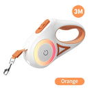 ROJECO 5M Automatic Dog Leash Retractable LED Luminous Leading Fashion Light Straps For Dog Puppy Pet Flexi Walking Running Lead