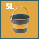 5/10L Folding Portable Bucket with Cover Car Wash Fishing Bathroom Tool Silicone Bucket Outdoor Camping Household Supplies