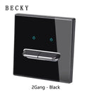 Glass Panel Wall Switch LED European 16a Socket Retro Toggle Light Switch EU UK Standard 2way Socket 1-4gang USB Home Decoration