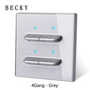 Glass Panel Wall Switch LED European 16a Socket Retro Toggle Light Switch EU UK Standard 2way Socket 1-4gang USB Home Decoration